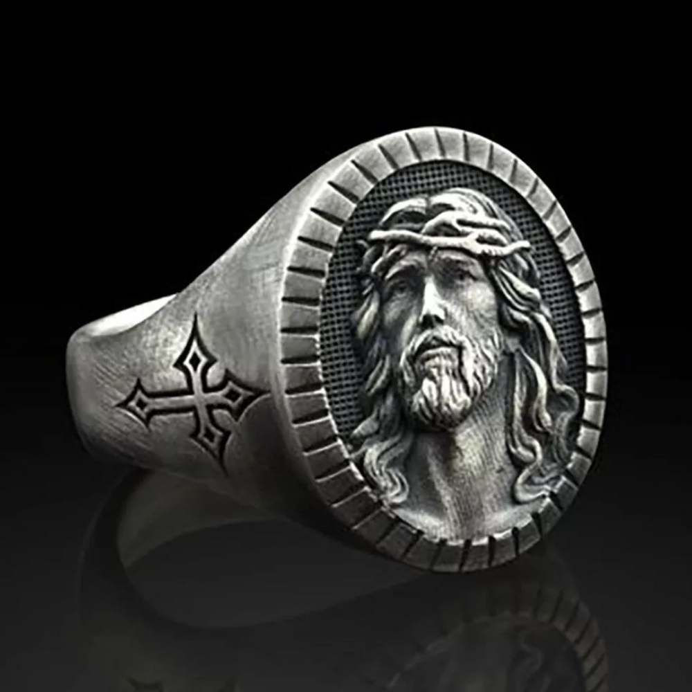 Silver Jesus Ring - Picture 2 of 5